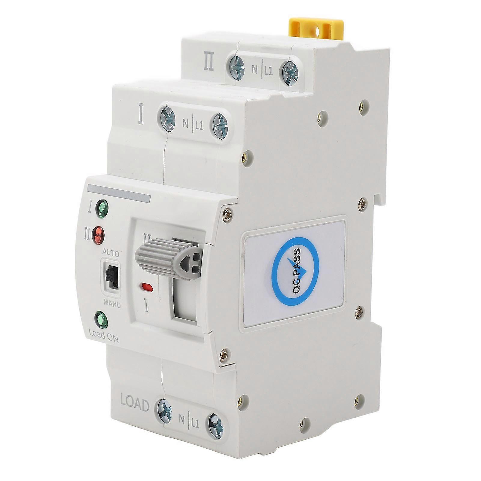 Dual Power Automatic Transfer Switch 2P 10A Millisecond Switching Generator Changeover Switch 110VAC