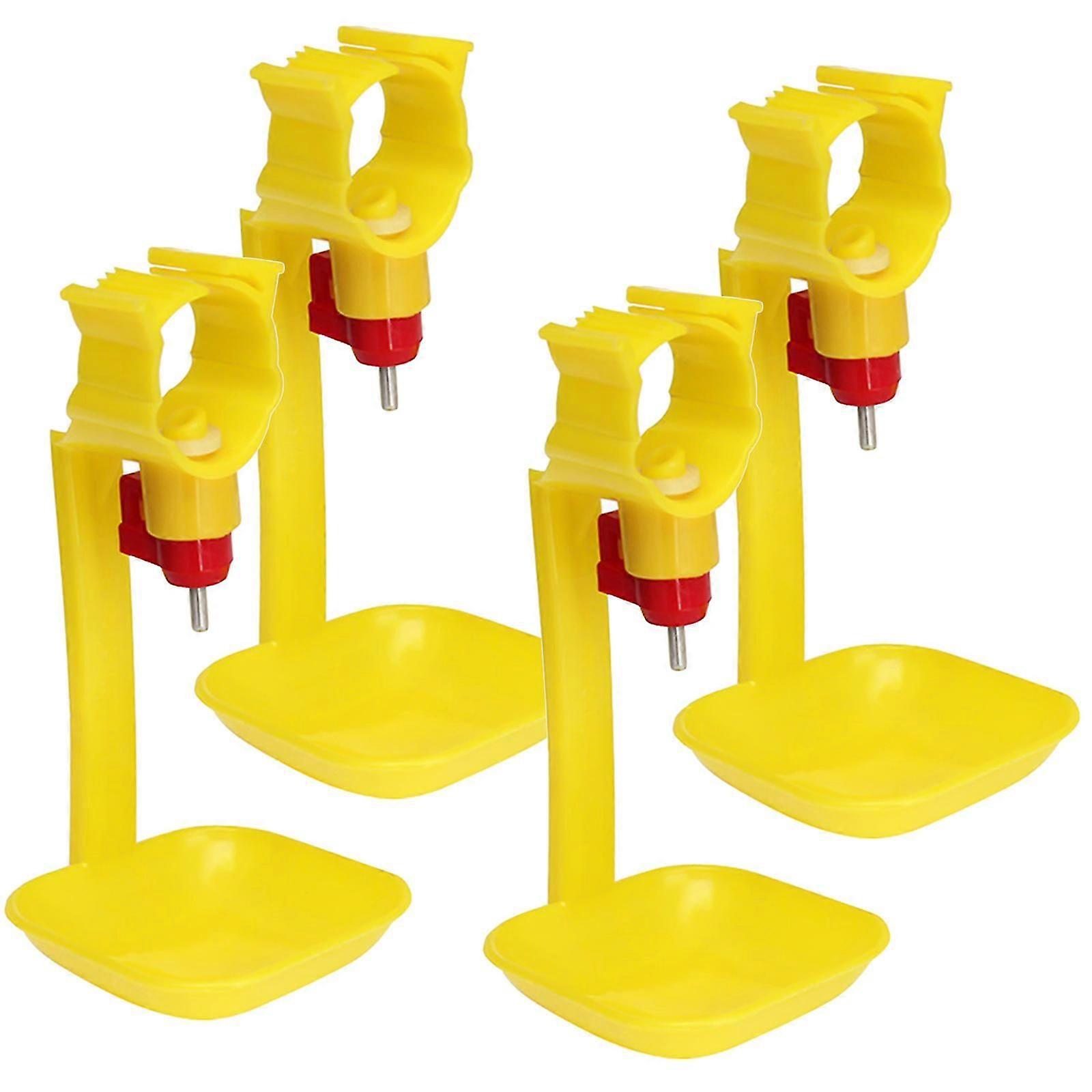 Chicken Waterer Hanging Plastic Cup for Automatic Drinking 4Pcs Yellow