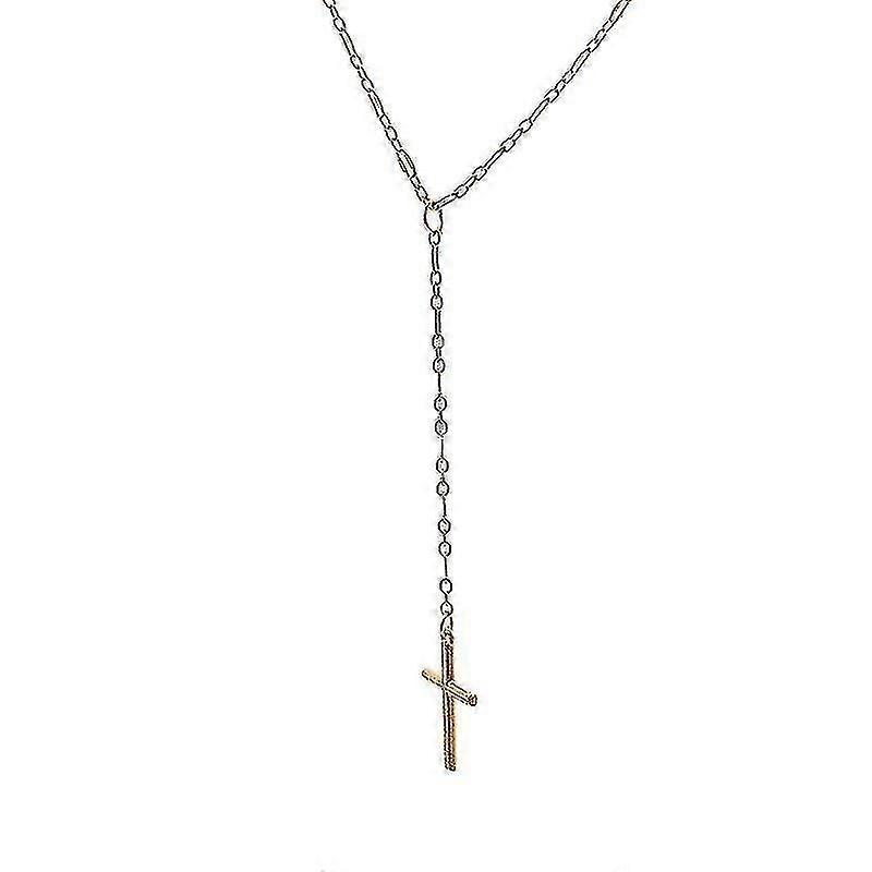 2pcs Simple Cross Pendentif Déclaration Collier Mode Bijoux Choker