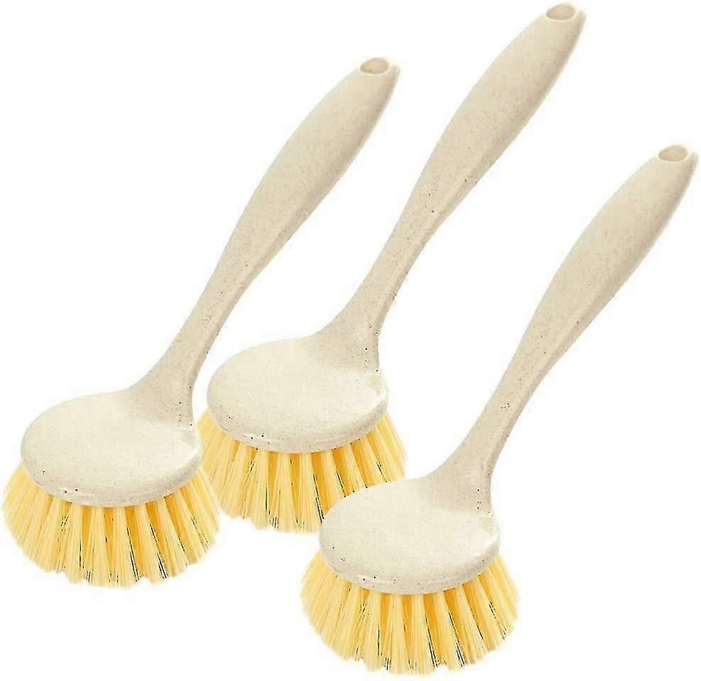 3 Pack Dish Brush with Long Handle for Kitchen Cleaning