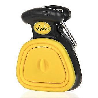 Portable Pet Waste Pickup Tool with Bag Dispenser, Expandable Handheld Shovel for Dog and Cat, Sanitary, 1 Piece Yellow