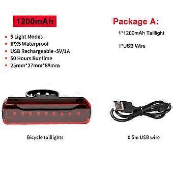 Achterfiets licht ultra heldere usb oplaadbare fiets achterlichten 5 mode led fiets achtergrondverlichting voor fietshelm veiligheidswaarschuwing