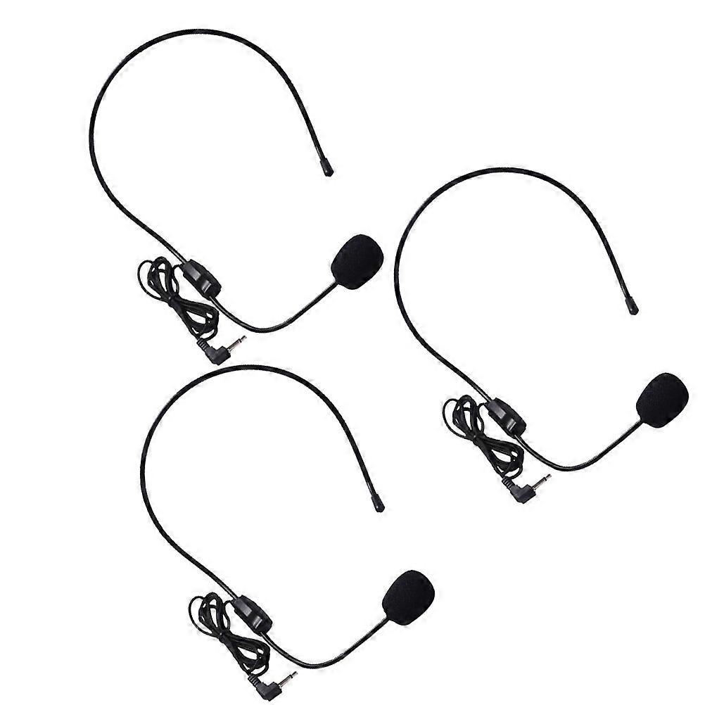 3 Pcs Portable Microphone Computer Headphone Headset Mic System USB Headset Microphone