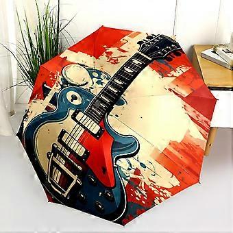 1PC electric guitar Umbrella Portable Folding Umbrella Iron Frame Hole Bone Structure Outdoor Home Umbrella A11