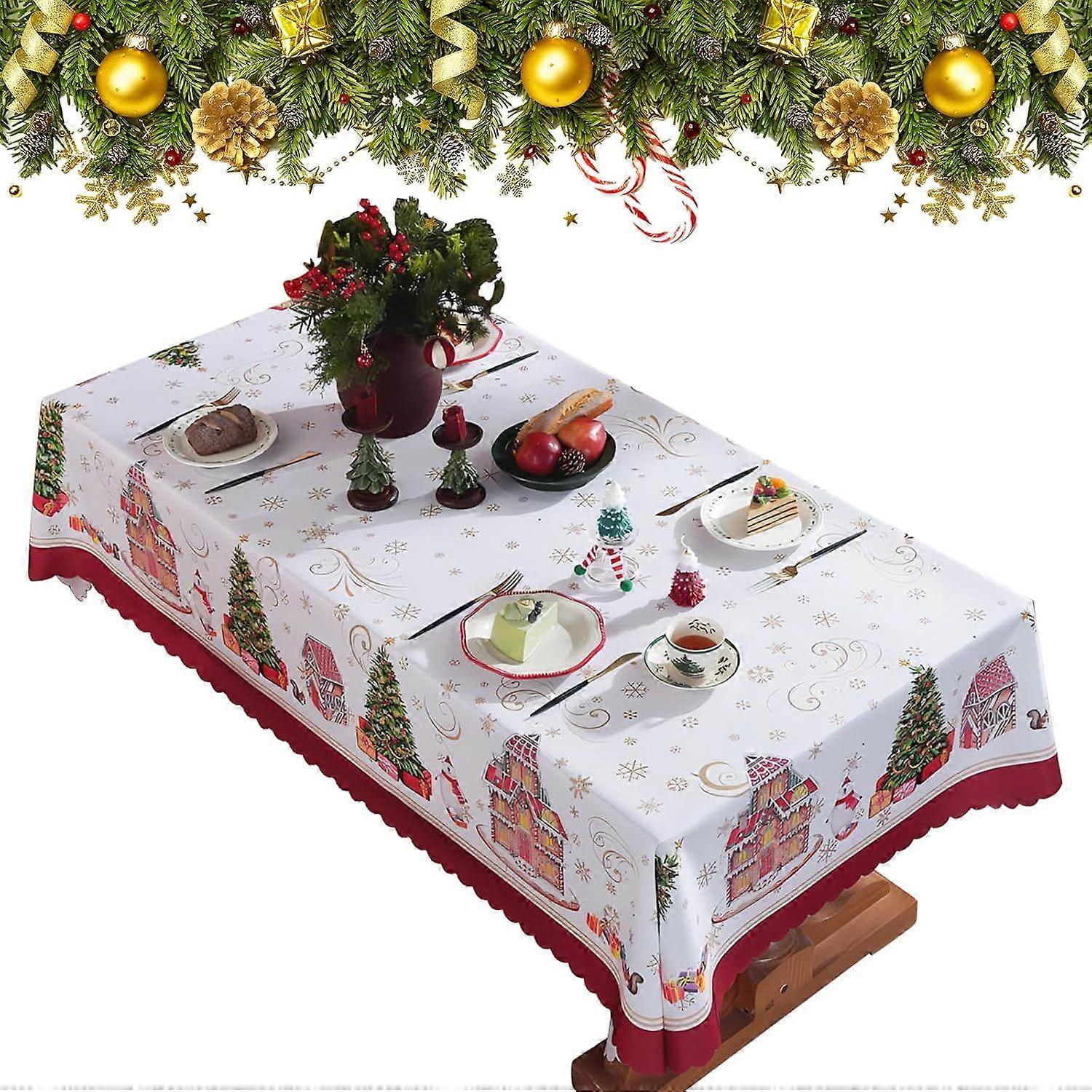 Christmas tablecloth, rectangular, round, coffee table, party tablecloth, 150 x 150 cm