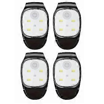 USB Rechargeable LED Clip Light 4-Pack, 3 Brightness Modes 150 Lumens, Hat Light for Night Running Safety Warning, Portable Headlamp for Outdoor