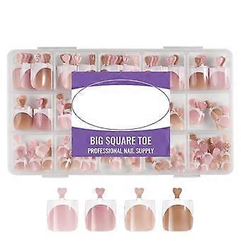 160/128Piece Seamlessly Fake Toenail Extended Length Light Design Hypoallergenics ABS Materials Press on Toenails
