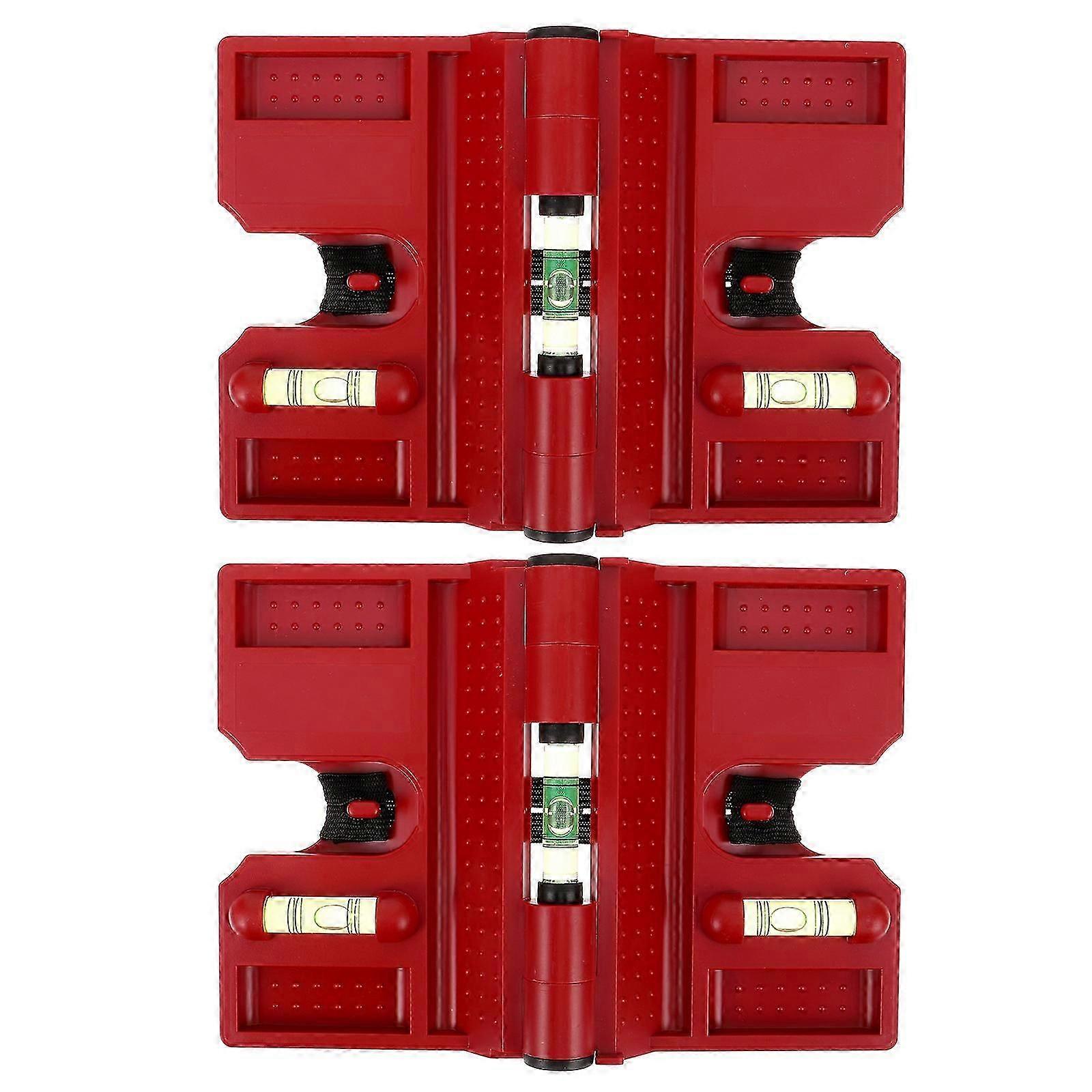 Angle Meter Post Level Tool for Measurement 2Pcs Foldable Red ABS Material