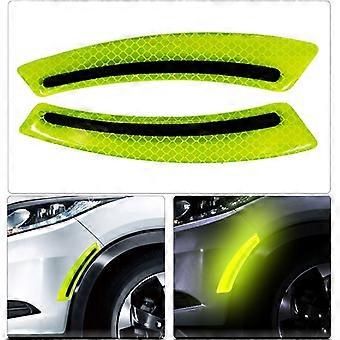 Green 2 Pieces) wheel eyebrow Reflective Stickers for car fenders,Reflective Anti-Collision StripCar Hood Protection Sticker