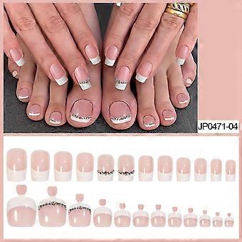 48pcs False Toenails Wearable Hand Feet Nail Art Set For Women Girls