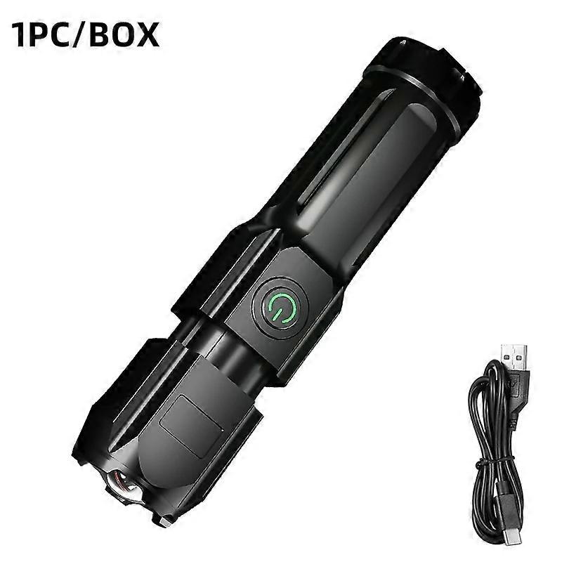 Rechargeable LED Flashlight, Waterproof, USB Fast Charging, 100m Beam for Camping