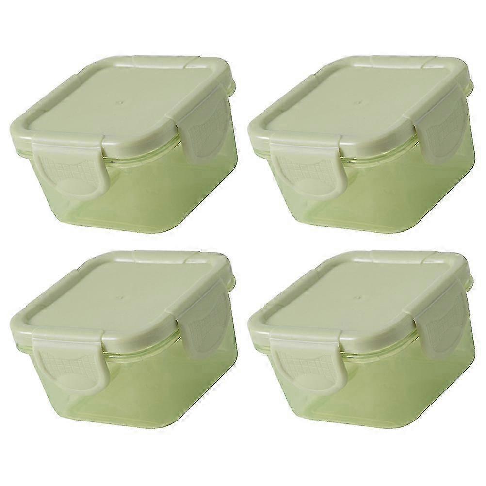 4Pcs Mini Fresh-Keeping Boxes Lidded Vegetables Containers Condiment Case