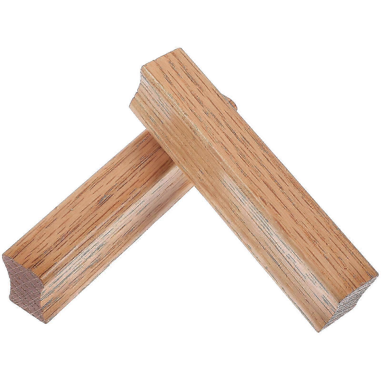 Rustic Drawer Pulls Elegant Versatile Design Oak Wood Wardrobe Handles 2Pcs