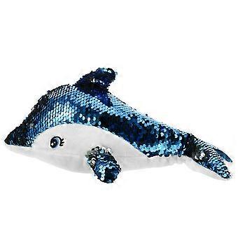 Golfinho de Pelúcia Infantil para Decoração de Quarto com Lantejoulas Azuis