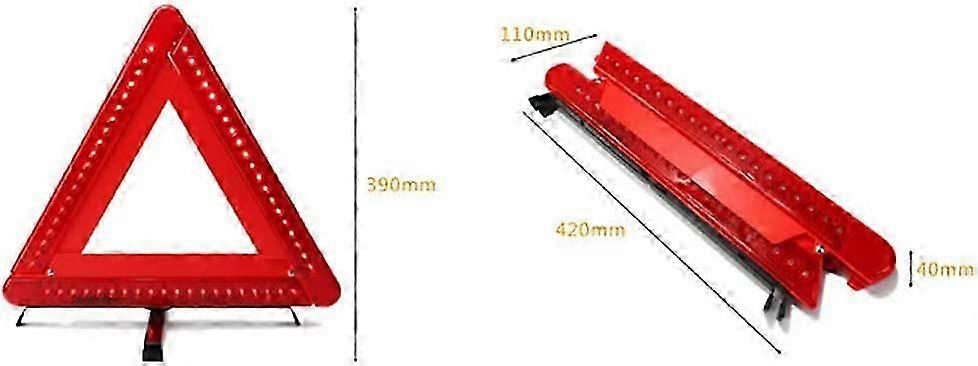 Foldable Warning Triangle LED Car/Roadside Reflective Emergency Triangle Reflector Flasher