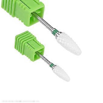 2pcs Ceramic Nail Drill Bits 3/32 Inch Coarse Grit Electric Nail File Bit for Acrylic Nails and Manicure