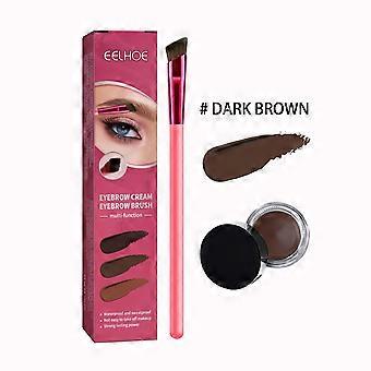 Multifunctional Eyebrow Brush Eyebrow Cream Set Portable Eyebrow Brush Angled Wild Eyebrow Eyeshadow Contour Makeup Brush Dark Brown