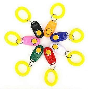 Dog Cat Puppy Training Clicker with Elastic Wrist Strap, 7 Pcs Set, PVC Material