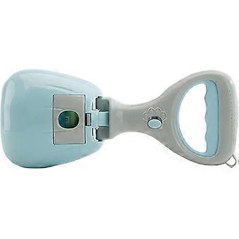 Portable Dog Poop Scooper with Bag Dispenser, Easy Scoop, Walk Outdoors for Small Medium Dogs Blue xcdy