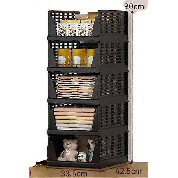 Foldable Layered Wardrobe Storage Rack, Stackable Pullout Drawer Organizer Basket