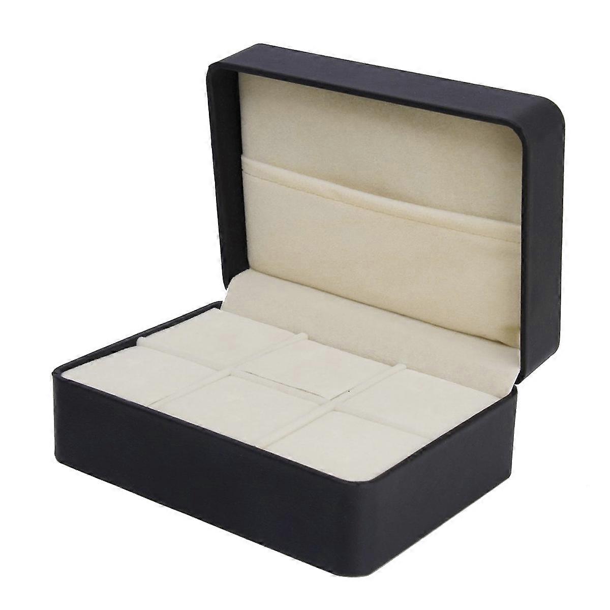 Cufflink Storage Box 6-Compartment Display Case for Black