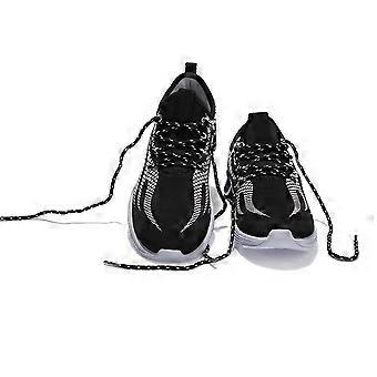 Black Round Shoelaces Replacement High Density Outdoor Sports For Sneakers 2Pcs
