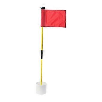 Backyard Practice Golf Hole Pole Flag Cup Stick Folding Putting Flagstick White