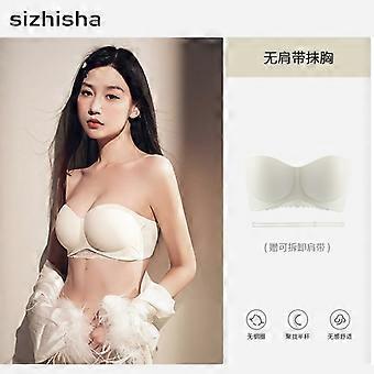 Women Strapless Anti Slip Wireless Push Up Shaping Side Support Bra