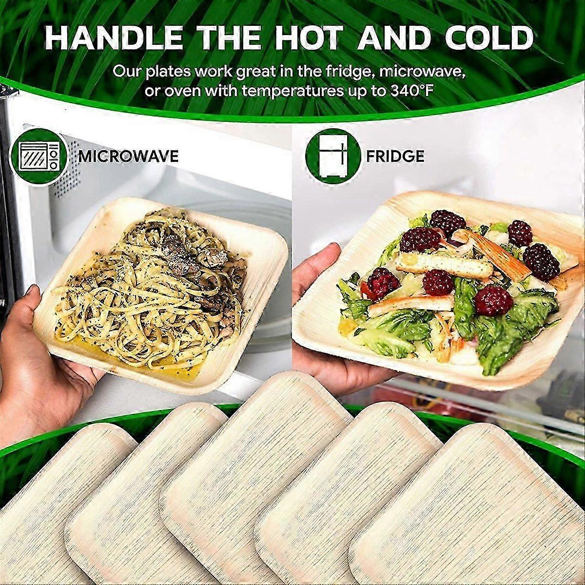 25 Disposable Palm Leaf Plates, 8inch(20cm)