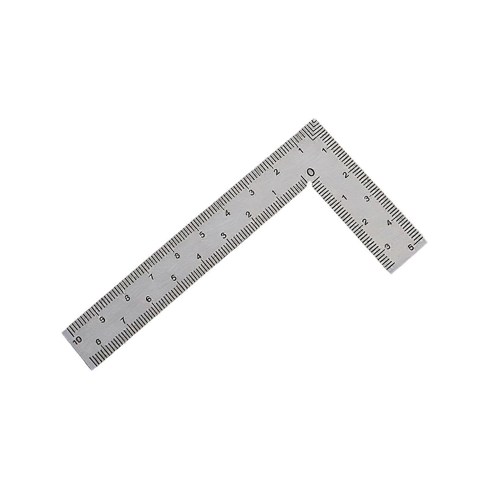 Workshop 90-Degree Square Ruler with Perpendicular Reference Frame and Front and Back Graduations for Layout and Alignment Multicolor