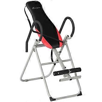 Foldable inversion table with adjustable ankle strap and non-slip safety belt