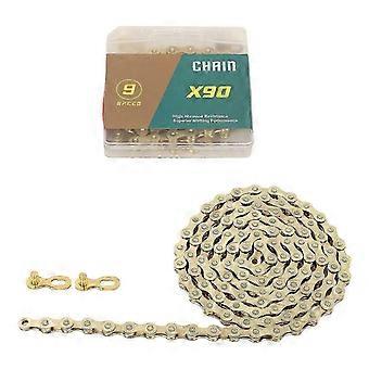 9-speed manganese steel bicycle chains, compatible with road and mountain bikes, Gold IntelligenceWHBYV