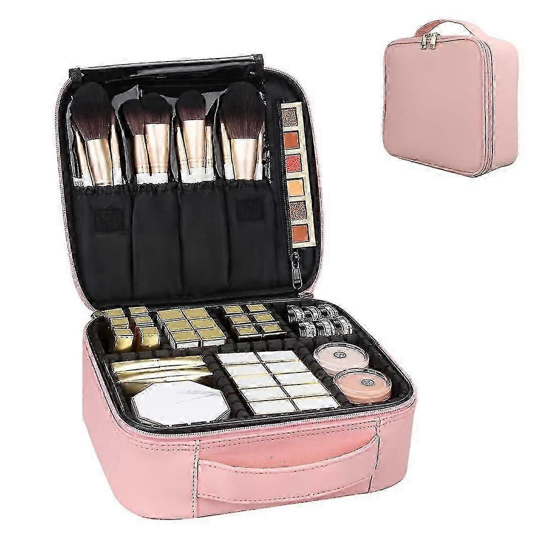 Sponge-Lined Double-Tier Makeup Case