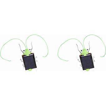 2Pc Mini Magic Solar Energy Powered Cockroach for Halloween Christmas Grasshopper Educational Kid Toy
