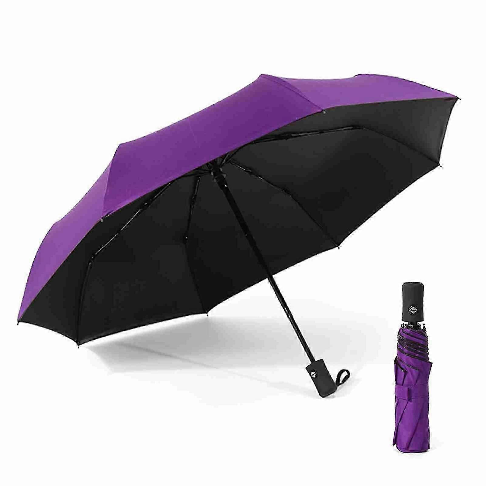 8-Rib Auto-Open UV Rain Umbrella