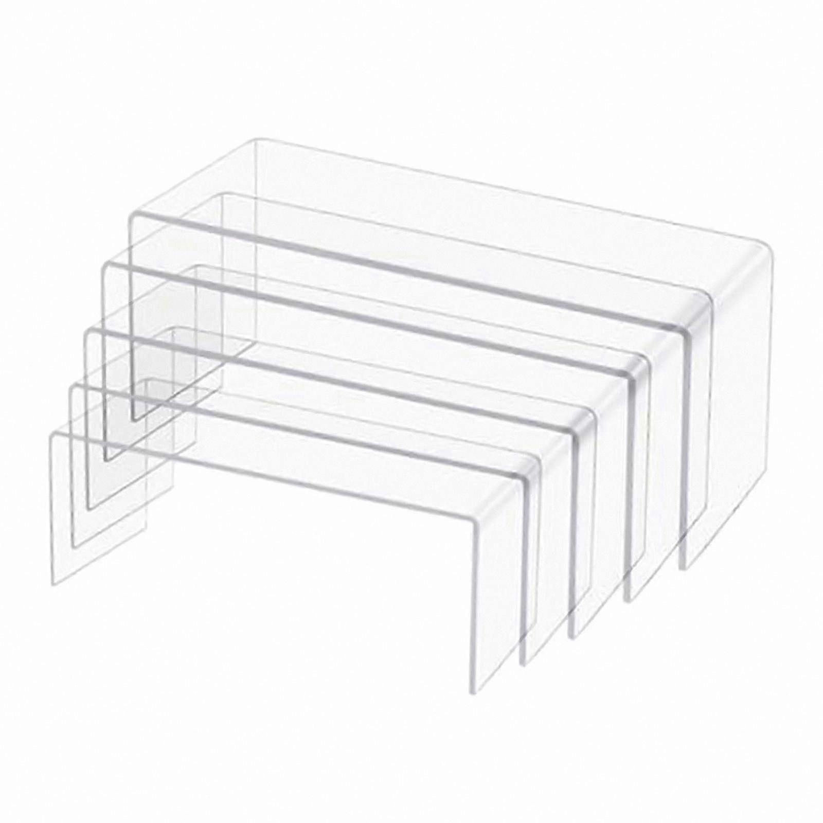 Transparent Acrylic Rectangular Display Stand with Adjustable Bracket for Exhibits and Collections