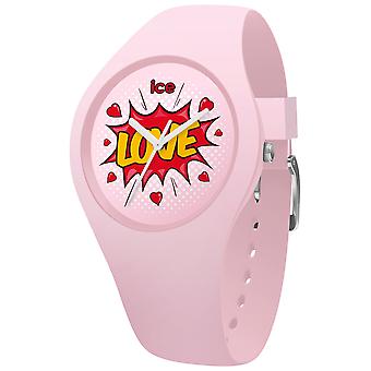 Eis Liebe Spritzer kleine japanische Quarz Analog Frau Uhr mit Silikon Armband IC015268