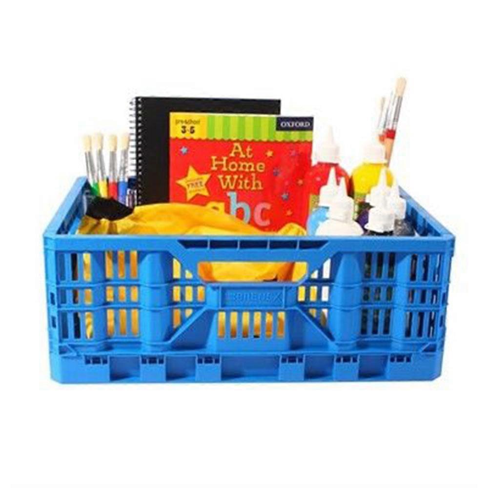 Brenex Large Collapsible Crate Sturdy Versatile Multi Use Stackable 50cm Blue