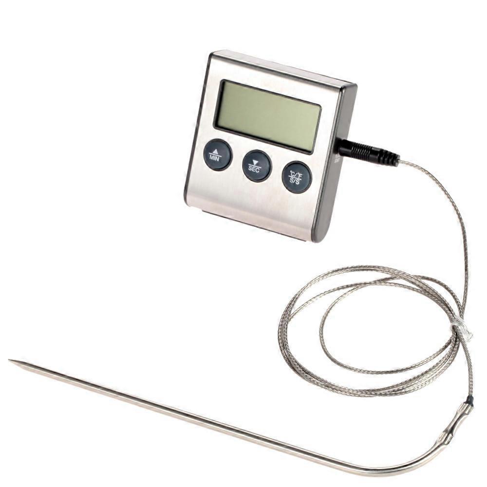 Digital Cooking Thermometer Kitchen Timing Timer With Stainless Steel Probe