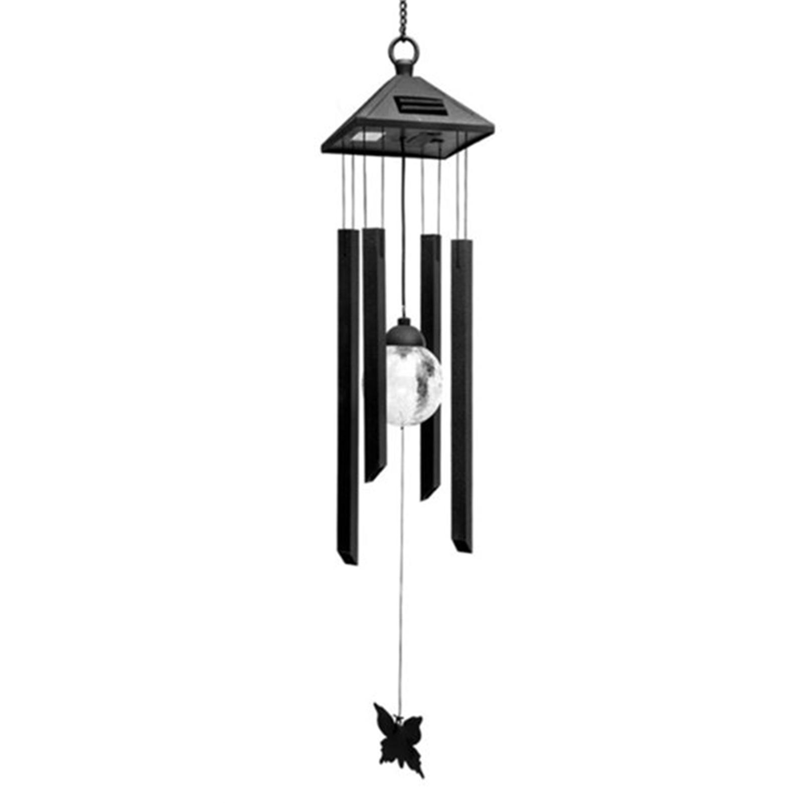 Wind Chimes With Solar Lights Outdoor Decor Colorful Flashing Light Garden Decor