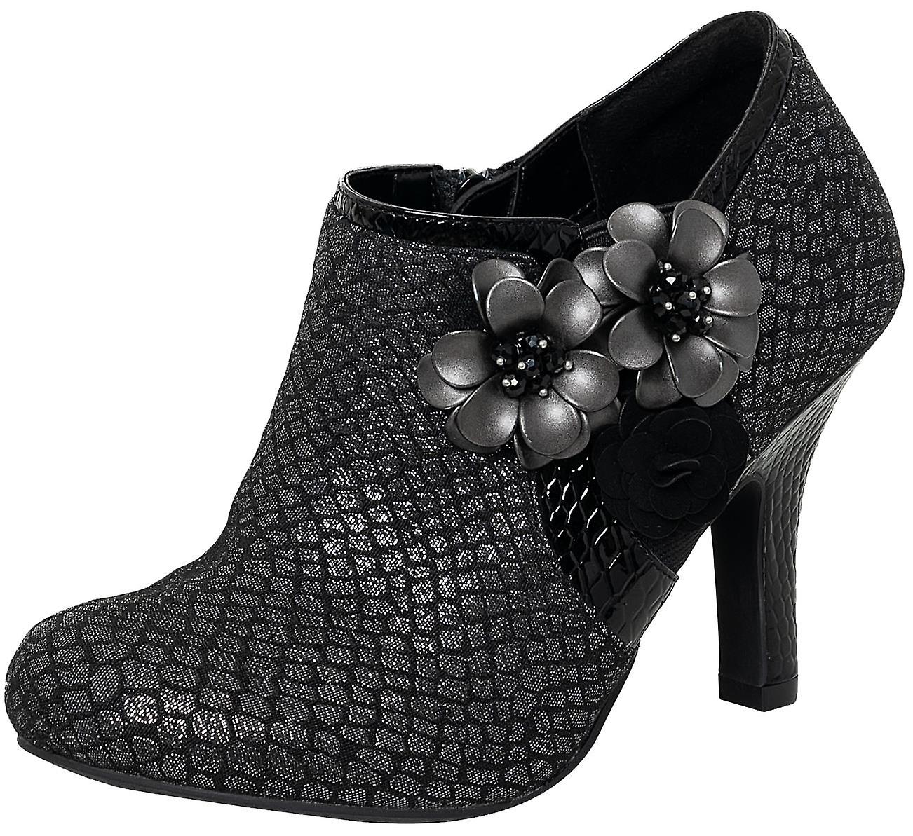 Ruby Shoo Electra Black Shimmer Womens Hi Heels Boots
