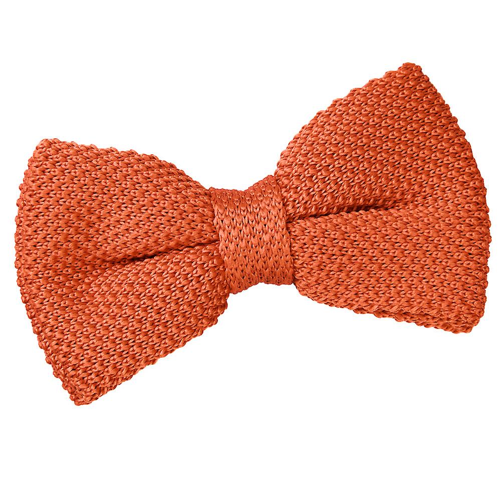Burnt Orange Knit Knitted Pre-Tied Bow Tie