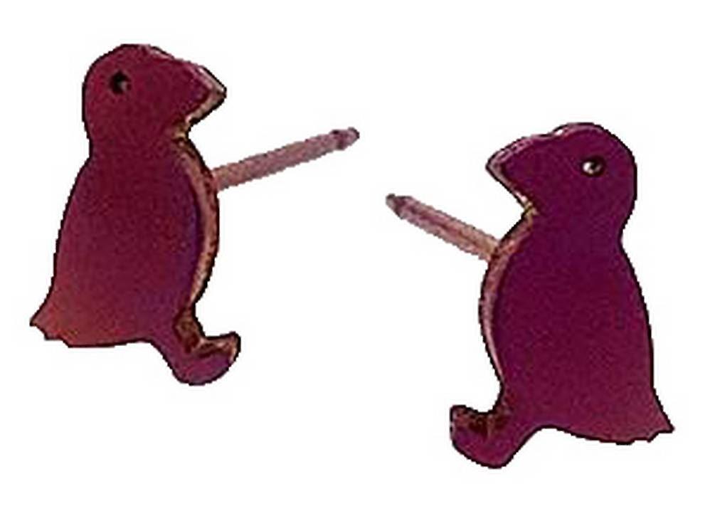Ti2 Titanium Puffin 9mm Stud Earrings - Brown