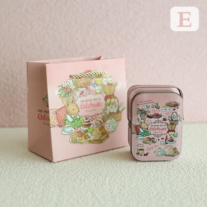 Candy Box Cartoon Rabbit Pattern Good Sealing With Handle Vintage Gift Giving