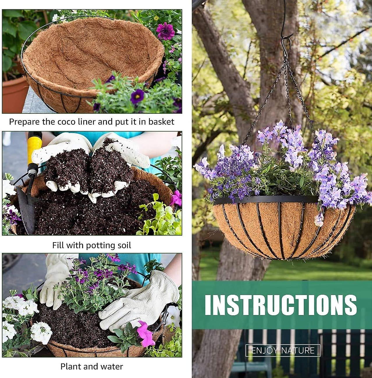 Round Coco Coir Liner10in Hanging Basket Coco Liner Replaceable Coco
