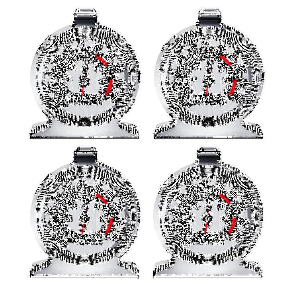 4pc Refrigerator Thermometer, With Red Indicator Thermometer For Freezer Refrigerator Cooler With H