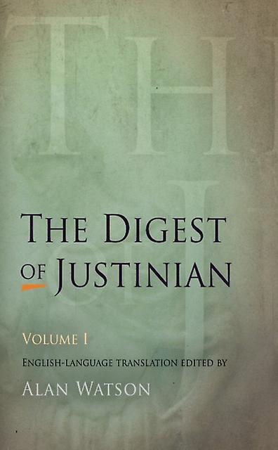 The Digest Of Justinian Volume 1 Paperback Book