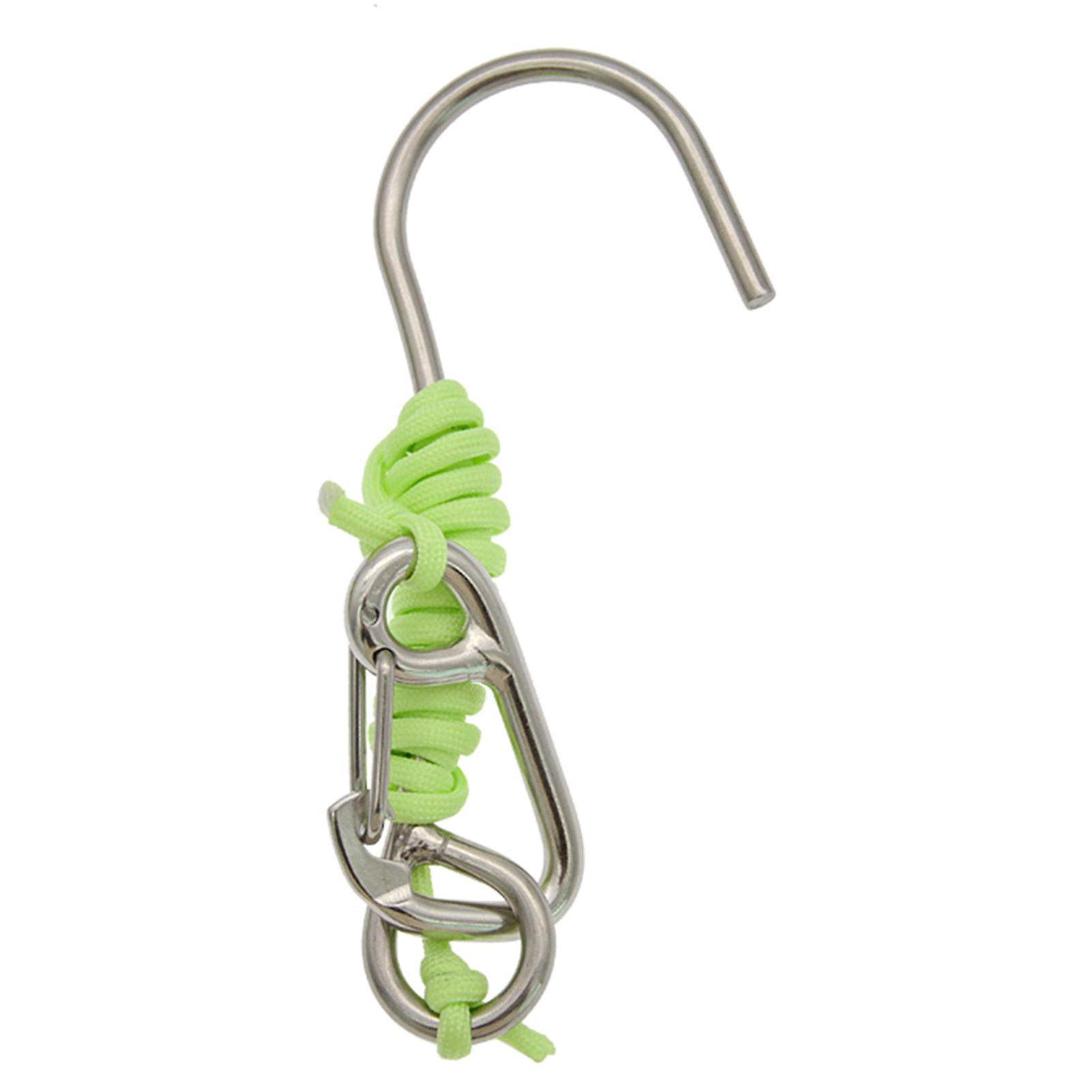 Diving Stainless Steel Reef Drift Hook With Braided Rope Lanyard