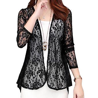 Women's Casual Lace Outwear Long Sleeves Solid Color Slim Fit Coat For Home Vacation Travel Shopping